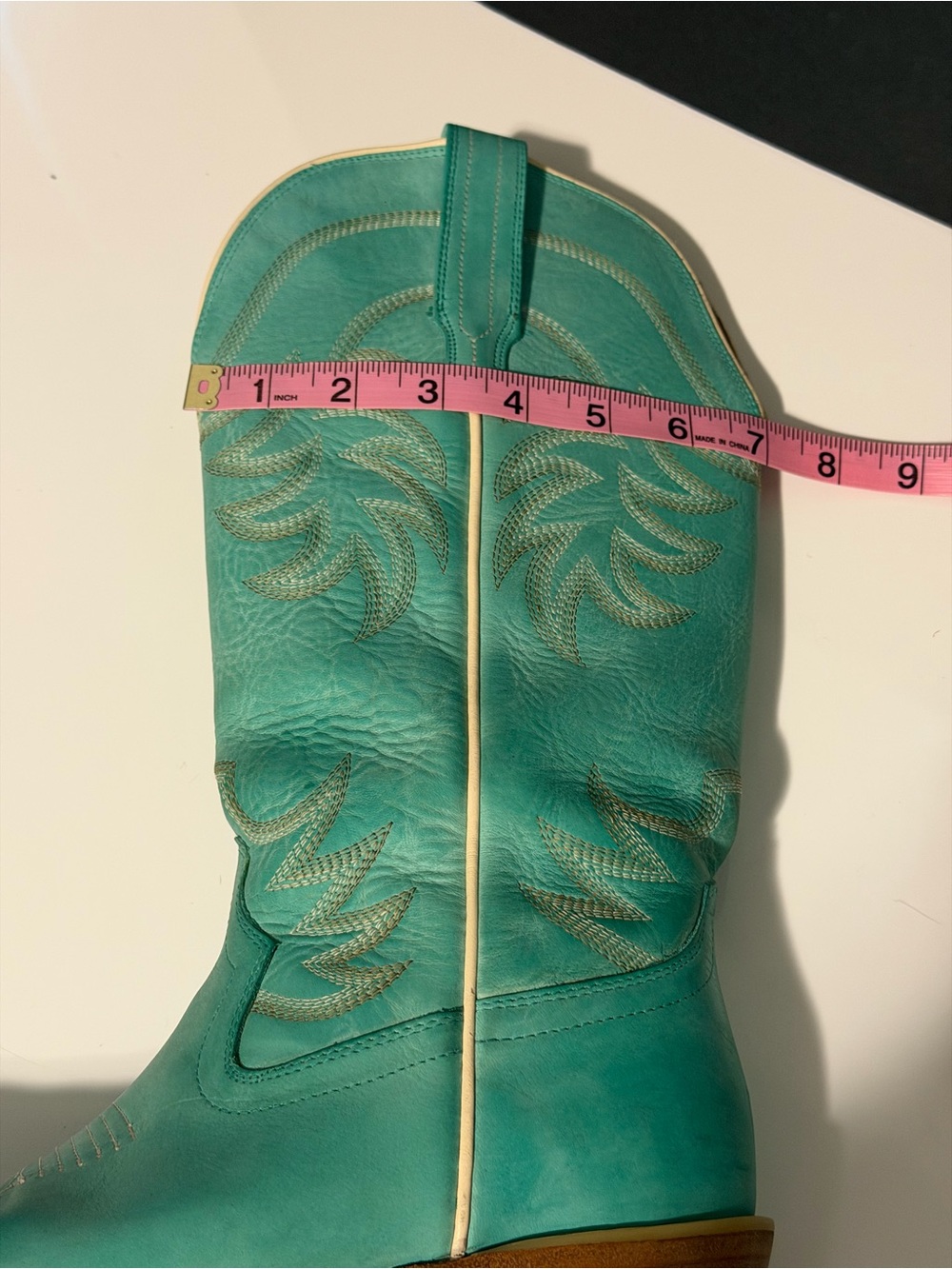 Tecovas The Annie Turquoise Western Leather Heeled Boots - Picture 14 of 15